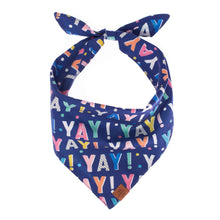 Load image into Gallery viewer, Birthday Yay Navy Dog Bandana