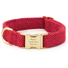Load image into Gallery viewer, Berry Stitch Flannel Dog Collar