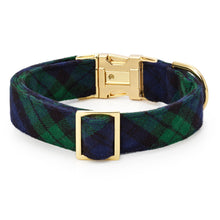 Load image into Gallery viewer, Black Watch Plaid Flannel Dog Collar