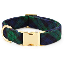 Load image into Gallery viewer, Black Watch Plaid Flannel Dog Collar