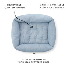 Load image into Gallery viewer, Chambray Blue Bolster Dog Bed