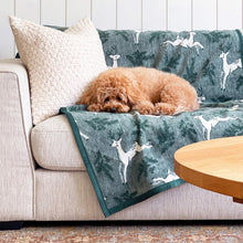 Load image into Gallery viewer, ChappyWrap Harborview Herringbone Evergreen Dog Blanket