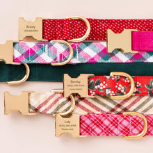 Load image into Gallery viewer, Berry Stitch Flannel Dog Collar
